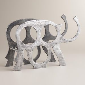 Pewter Elephant 4-Bottle Wine Rack - World Market